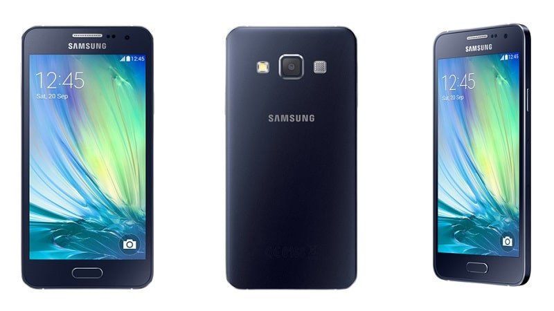Samsung Galaxy A3 Black Color Model Renders
