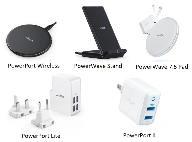 Anker Wired and Wireless Chargers