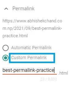 Custom Permalink on Blogger Posts