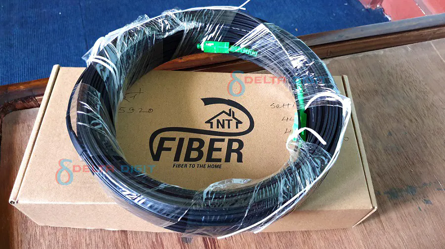 NT FTTH Drop Fiber Cable and CPE Box with router