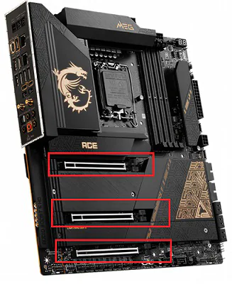 PCI Express slot in motherboard