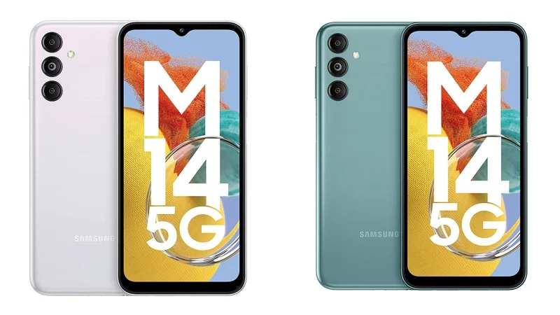 Smoky Teal and Icy Silver Samsung Galaxy M14 5G